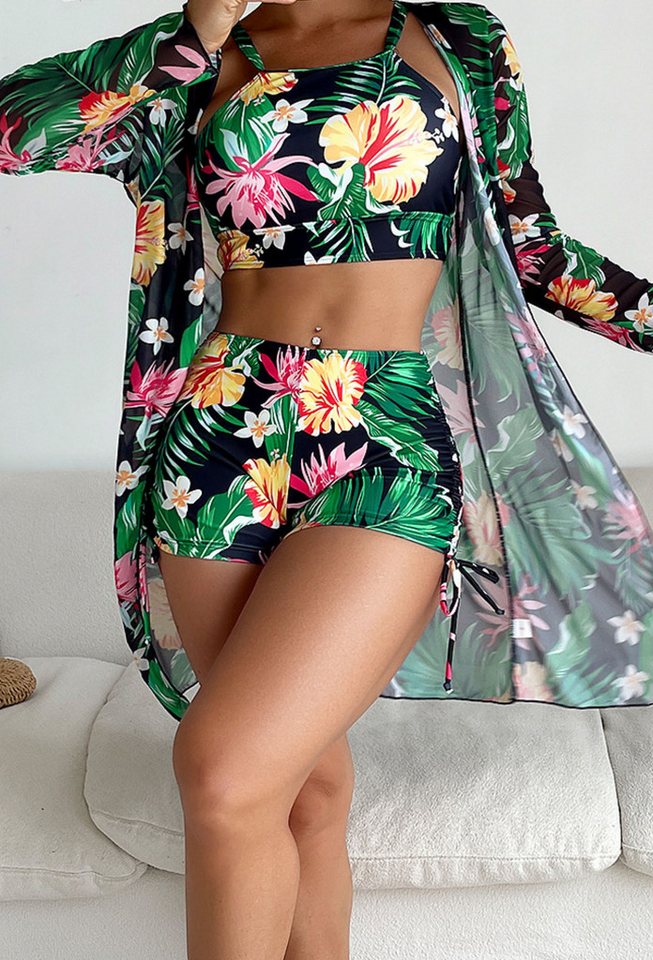 Elowen Bustier-Bikini 3-teiliger Badeanzug für Damen, Bikini-Set mit Strand-Cover-Ups von Elowen
