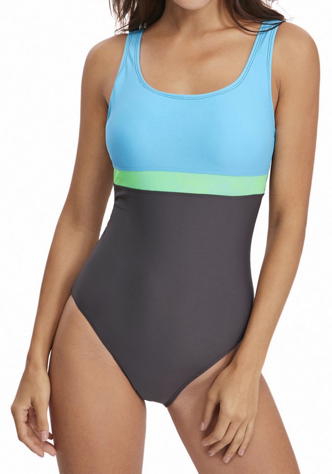 Elowen Monokini Sport, Damen Rückenfreier Badeanzug in Kontrastfarben von Elowen