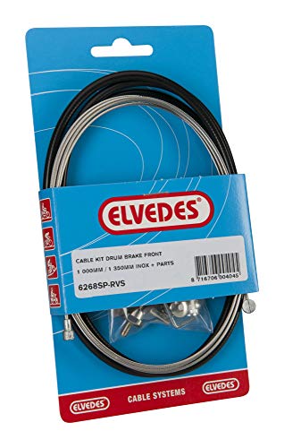 Elvedes-Kabel Kit Trommelbremse für Front Edelstahl mit Inbus Fixierung – Schwarz von Elvedes