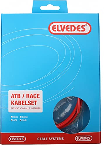 Elvedes Komplettes Getriebe-Set mit Kabeln Mantel/Kabel, rot von Elvedes