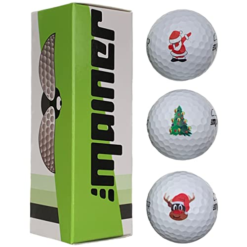 Emainer Golfball, 3 Weihnachts- Golfbälle, Dieser Ball kennt auch Dein Handicap von Emainer