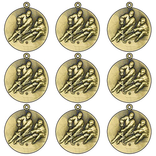 Emblemarket - 9er-Pack Metallmedaillen - Größe 38 mm - Hockey - 3 Farben Ihrer Wahl: Gold, Silber oder Bronze. von Emblemarket