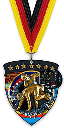 Emblemarket - Medaille aus Metall mit Magnet - Freie Kampf - Inklusive Band Ihrer Wahl von Emblemarket