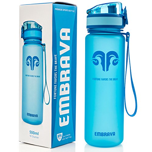 Best Sports Wasserflasche, klein, umweltfreundlich und BPA-frei, Kunststoff, für Laufen, Fitnessstudio, Yoga, Outdoor und Camping, schneller Wasserfluss, FBA_LYSB01FT3YD1Y-SPRTSEQIP, blau von Embrava