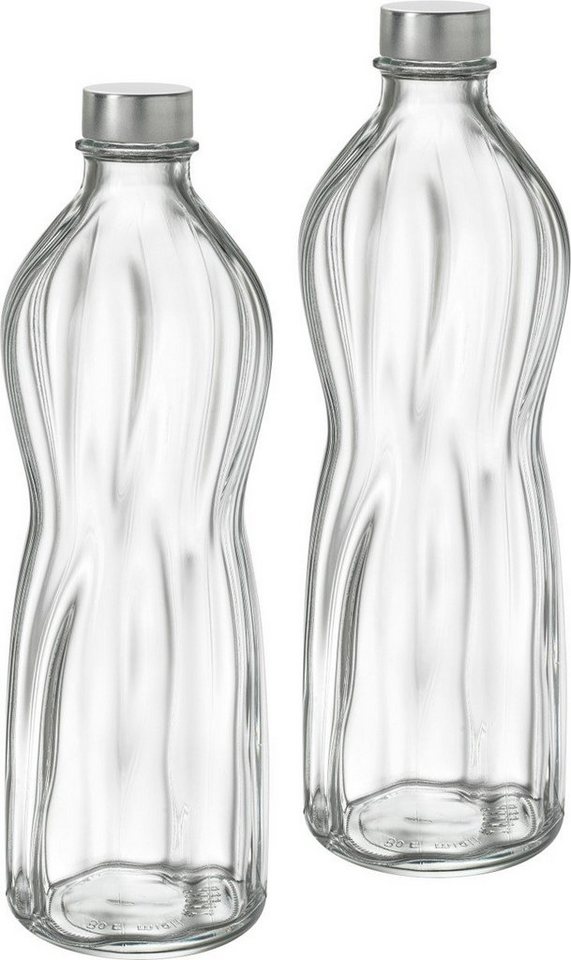 Emilja Trinkflasche Wasserflaschen Glasflasche Aqua 1Liter - 2 Stück von Emilja
