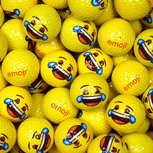 Emoji Erwachsene Golfbälle 48er Set neuartige Weinen/Lachen-Gesicht, Gelb, 48, EMGBB004#19-48PK von Emoji