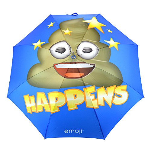 Emoji Regenschirm mit automatischem Öffnen/Schließen, blau, 152 cm von Emoji