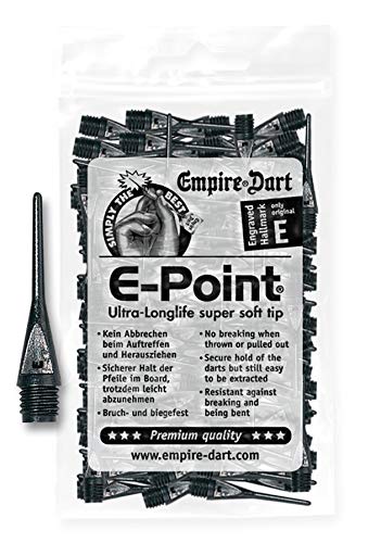 Empire Dart Softdartspitzen - E-Point - 1/4' - lang - schwarz - 100 Stück von Empire Dart