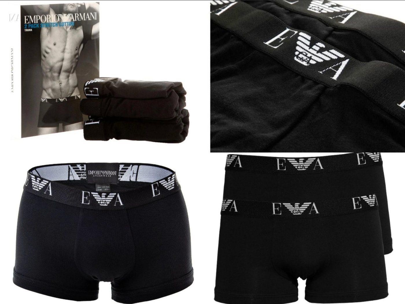 Emporio Armani Boxershorts Emporio Armani Underwear 2 Pack Trunk Boxer Panties Boxershorts Shorts von Emporio Armani