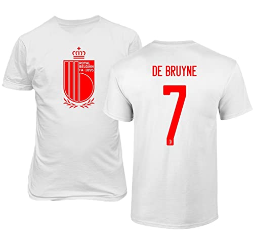 Emprime Baski De Bruyne Belgien Fußball Sportler #7 Fußballtrikot-Stil Shirt Herren Jugend T-Shirt (Weiß, YS) von Emprime Baski