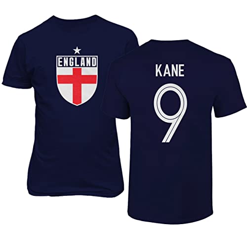 Emprime Baski Harry England Fußball Kane #9 Fußballtrikot-Stil Shirt Herren Jugend T-Shirt (Navy, 2XL) von Emprime Baski