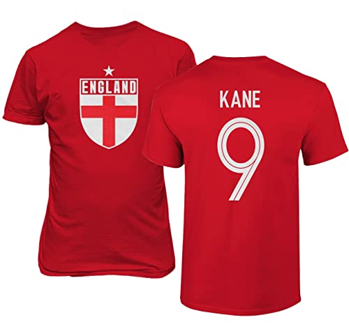 Emprime Baski Harry England Fußball Kane #9 Fußballtrikot-Stil Shirt Herren Jugend T-Shirt (Rot, XL) von Emprime Baski