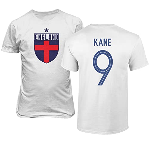 Emprime Baski Harry England Fußball Kane #9 Fußballtrikot-Stil Shirt Herren Jugend T-Shirt (Weiß, 2XL) von Emprime Baski