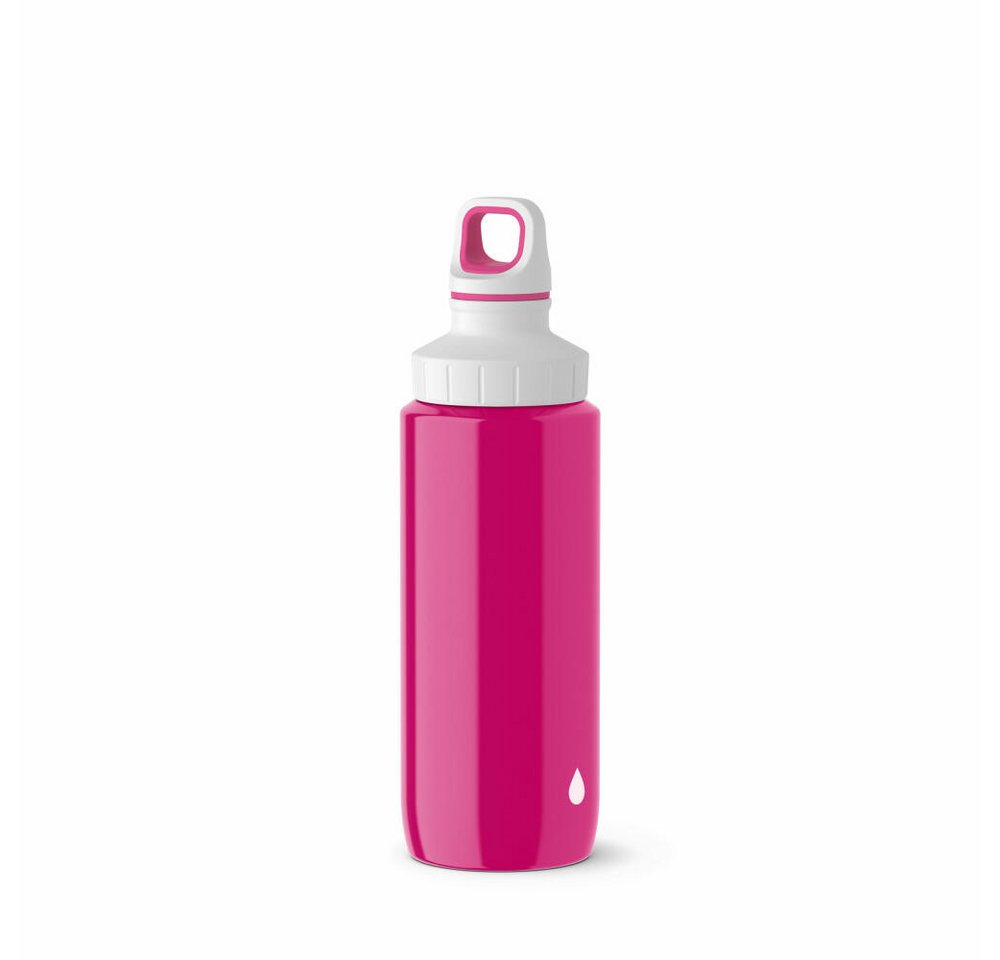 Emsa Trinkflasche Drink2Go Light Steel Pink Drop White 600 ml von Emsa