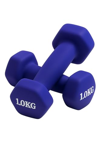 Endless Neoprene Coated Fixed Dumbbell for Gym Exercises | Pair of 1 Kg (2 * 2.2 LB) | Material : Iron with Vinyl Coat | Weights for Women and Men | Color: Multicolor von Endless