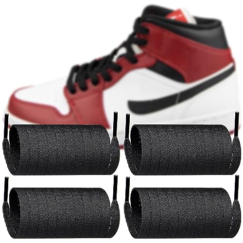 Endoto 2 Paare Ersatz-Schnürsenkel aus flachem Polyester für Air Jordan 1/2/3/4/5/6/7/8 Sneakerschuhe, Laces Schuhbänder Shoelaces (Farbe: Schwarz, Größe: 55 Zoll) von Endoto
