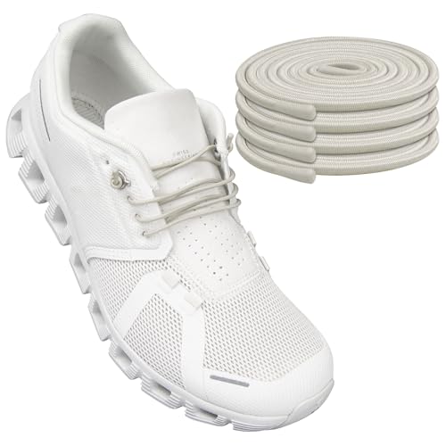 Endoto 2 Paare Elastische Ohne Binden Schnürsenkel für ON Cloud 5 Running Schuhe, Ersatz Rund Dehnbare Gummi Laces Schuhbänder Shoelaces für On Laufschuhe(Sand, 28 Zoll) von Endoto