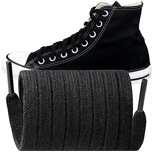 Endoto Ersatz Flache Schnürsenkel für Converse Sneaker Schuhe, 7MM Breite Schuhbänder Shoelaces Laces(Schwarz,66 Zoll) von Endoto