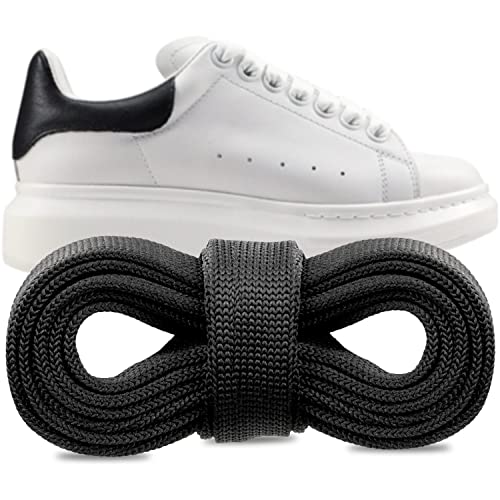 Endoto Ersatz-Flachsenkel für Alexander McQueen Oversized Sneaker Schuhe, Ersatz Laces Schuhbänder Shoelaces (Farbe: Schwarz, Größe: 45 Zoll) von Endoto