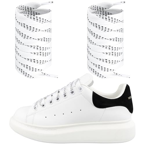 Endoto Ersatz-Flachsenkel für Alexander McQueen Oversized Sneaker Schuhe (Farbe: Schwarz&Weiß&Grau, Größe: 55 Zoll) von Endoto