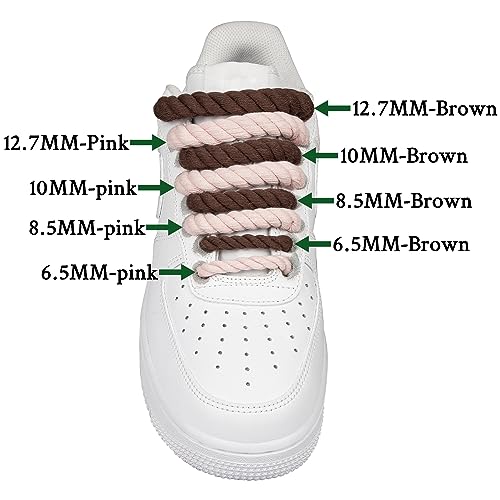 Endoto dicke Schnürsenkel für Air Force 1, klobige gedrehte runde Baumwoll-schuhbänder mit DIY-Anpassungszubehör für AF Sneaker-Schuhe, Big seil Rope Laces (Lila, Größe: 8,5 mm) von Endoto