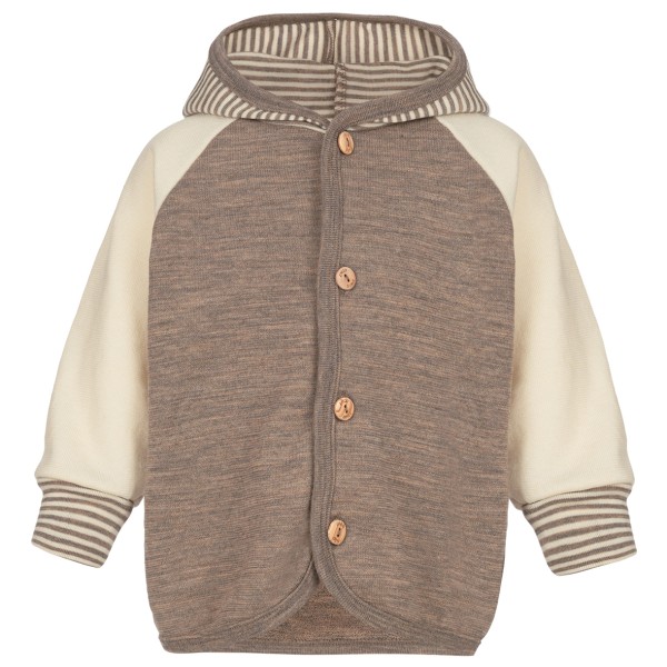 Engel - Baby-Kapuzenjacke mit Holzknöpfen - Freizeitjacke Gr 50/56 braun von Engel