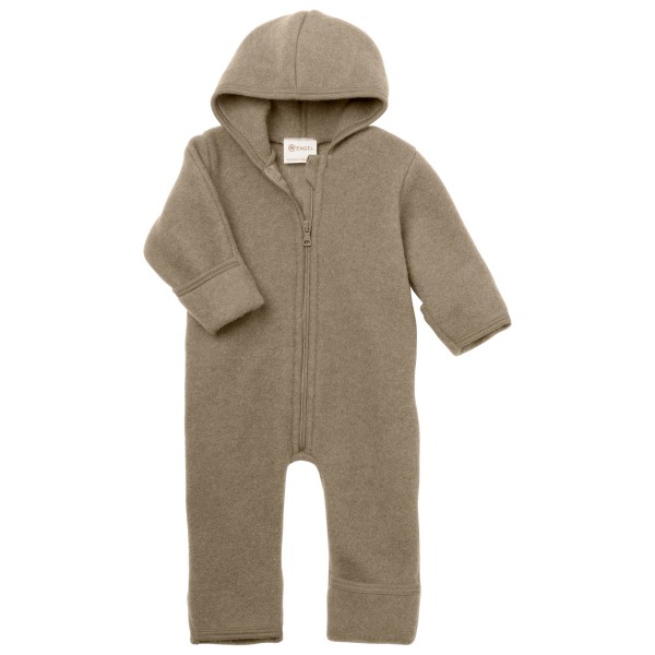 Engel - Baby-Overall mit Kapuze und Reißverschluss - Overall Gr 62/68 walnuss melange von Engel