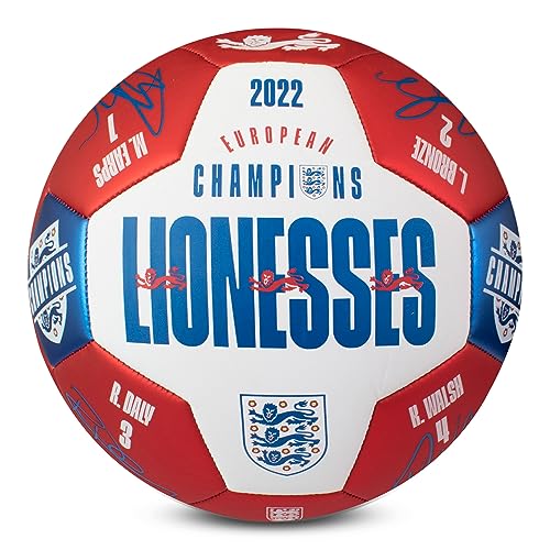 England Lionesses Euro Champions Fußball, Größe 5, Weiß/Rot/Blau von Hy-Pro