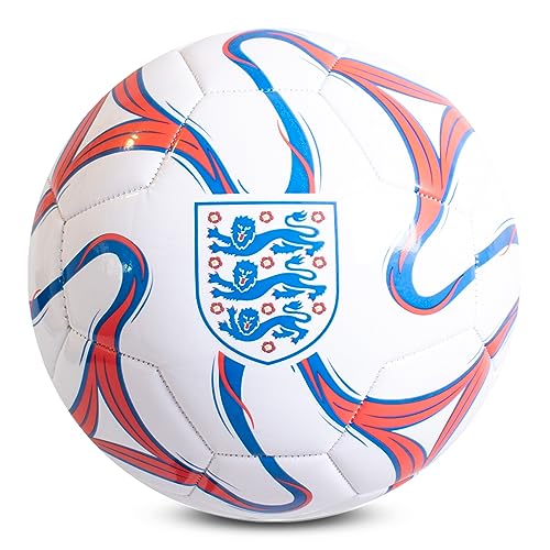 England Offiziell lizenzierter FA Cosmos Fußball, Weiß, Größe 5, 26 Paneele für Kinder und Erwachsene von England