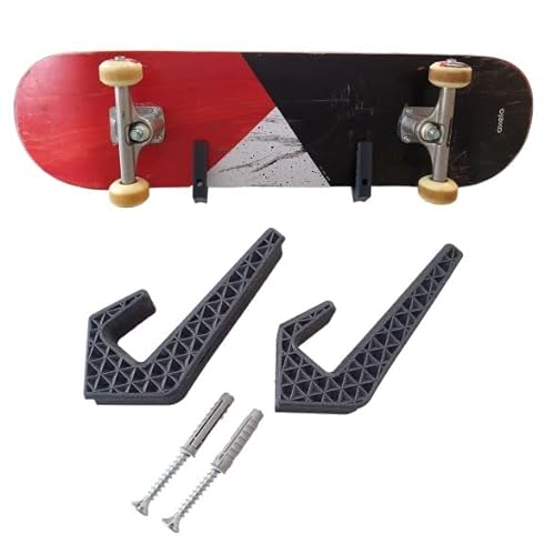 Skateboard Wandhalterung – Skateboard Halterung Wand – Longboard Wandhalterung – Skateboard Zubehör mit Modernem Design zum Aufhängen Ihres Skateboards, Surfskates oder Longboards. von Enhanc3d Designs
