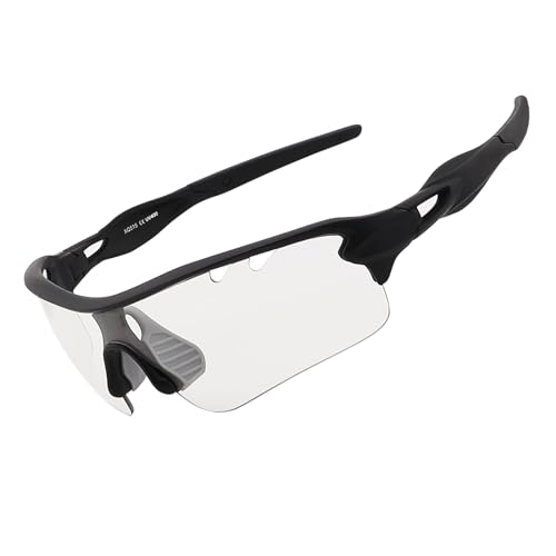 Eninedeuisou Fahrradbrille Selbsttönend Sonnenbrille Herren Damen Sportbrille UV400 Schutz für Schnelle Mtb Laufen Radfahren Baseball Outdoorsport Fahrrad von Eninedeuisou
