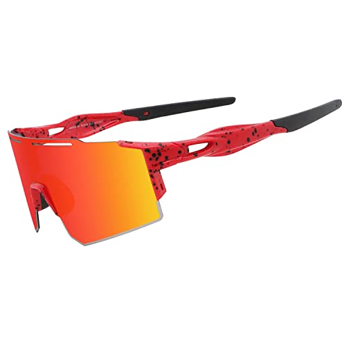 Eninedeuisou Sonnenbrille Fahrradbrille für Herren Damen UV 400 Schutz Schutzbrille MTB Sportbrille für Outdoorsport Radfahren Fahren Laufen Golf Baseball von Eninedeuisou