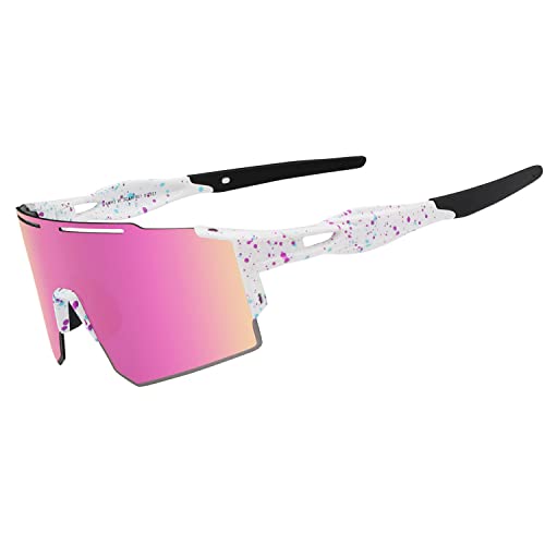 Eninedeuisou Sonnenbrille Fahrradbrille für Herren Damen UV 400 Schutz Schutzbrille MTB Sportbrille für Outdoorsport Radfahren Fahren Laufen Golf Baseball von Eninedeuisou