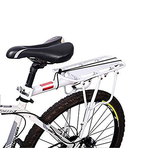 Enkrio Fahradgepaecktraeger Hinten,Fahrradgepäckträger Mountainbike Fahrradzubehör Sattelstütze 50 kg Kapazität,Weiß von Enkrio