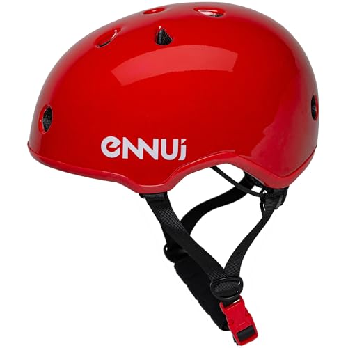 Ennui Erwachsene Helm Elite Red (inkl. herausnehmbarem Visor), für Inline, Skateboard, Fahrrad, Scooter von Ennui