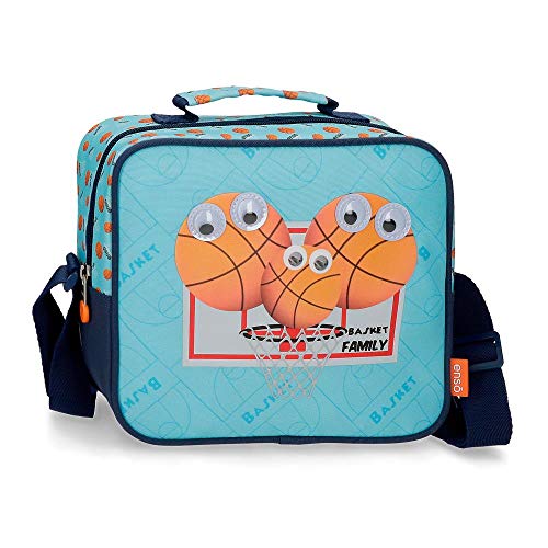 Enso Basket Family Anpassbare Kosmetiktasche mit Schulterriemen Blau 23x20x9 cms Polyester von Enso