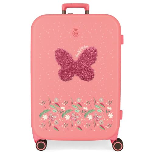 Enso Beautiful Natura Koffer, mittelgroß, Rosa, 48 x 70 x 28 cm, ABS-Kunststoff, Verschluss TSA 79L, 4,32 kg, 4 Doppelrollen, Rosa, Mittelgroßer Koffer von Enso
