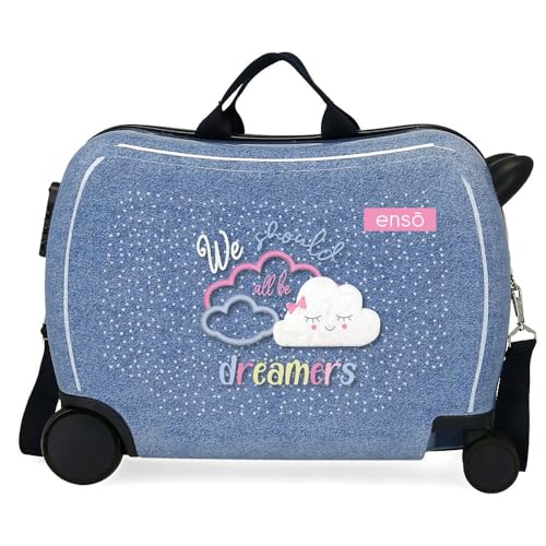 Enso Dreamer Kinderkoffer, Blau, 50 x 38 x 20 cm, starr, ABS, Seitenkombination, 32 l, 1,8 kg, 4 Räder, Gepäck, Hand, blau, kinderkoffer von Enso