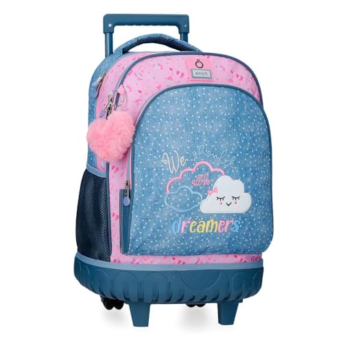 Enso Dreamer Rucksack mit 2 Rädern, Blau, 33 x 44 x 21 cm, Polyester, 30,49 l, blau, Rucksack mit 2 Rädern von Enso