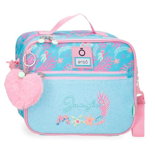 Enso Jungle Mood Messenger-Tasche für Lebensmittel, Blau, 25 x 21 x 11 cm, Polyester von Enso