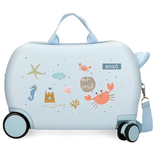 Enso Mr Crab Kinderkoffer, Blau, 45 x 31 x 20 cm, starr, ABS, 27,9 l, 1,8 kg, 2 Rollen, Handgepäck, blau, kinderkoffer von Enso