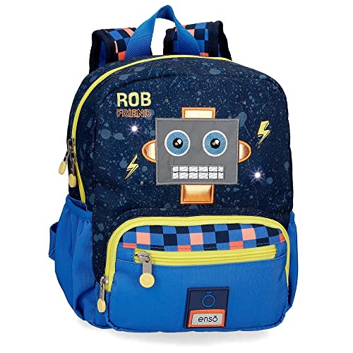 Enso Rob Friend Rucksack für Kindergarten, anpassbar, Blau, 23 x 28 x 10 cm, Polyester, 6,44 l von Enso