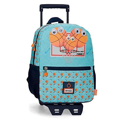 Enso Basket Family Rucksack mit Trolley Mehrfarbig 25x32x12 cms Polyester 9.6L von Enso