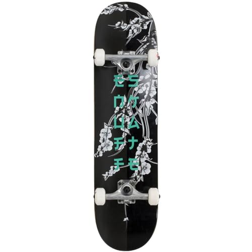 Enuff Cherry Blossom Komplettes Skateboard, Erwachsene, Unisex, Schwarz/Schwarz, 20,3 x 81,3 cm von ENUFF