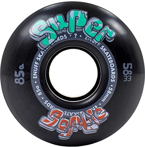 Enuff Skateboards Super Softie Wheels Räder, Unisex, Erwachsene, Unisex, ENU540, schwarz (schwarz), 58mm von ENUFF
