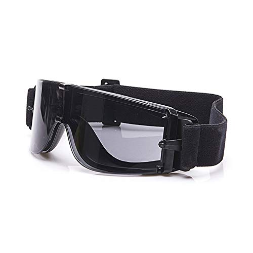 EnzoDate Ballistische X800 Armee Schutzbrille 3 Lens Kit militärische Sonnenbrille Nachtsicht Anit-UV Combat war Game Augen Schilde mit Etui (schwarz) von EnzoDate