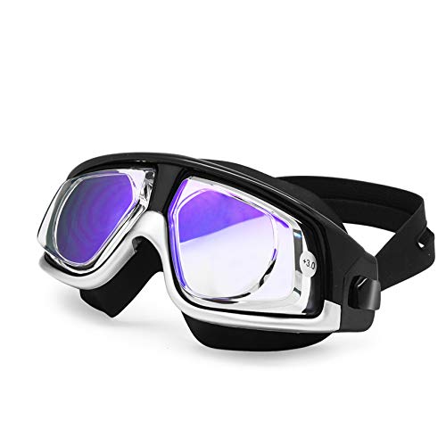 EnzoDate Big Vision Schwimmbrille Kurzsichtigkeit Hyperopie Wassersportbrille Weitsichtigkeit Nahsichtige Maske Anti-Beschlag-Ohrstöpsel von EnzoDate