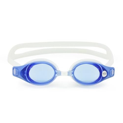 EnzoDate optische Brille Hyperopie RX + 1 bis + 8 Myopie - 1 bis-8 Erwachsene Kinder unterschiedliche Stärken für jedes Auge schwimmen(Unterschiedlicher Stärke für links/rechts Auge, Blau) von EnzoDate
