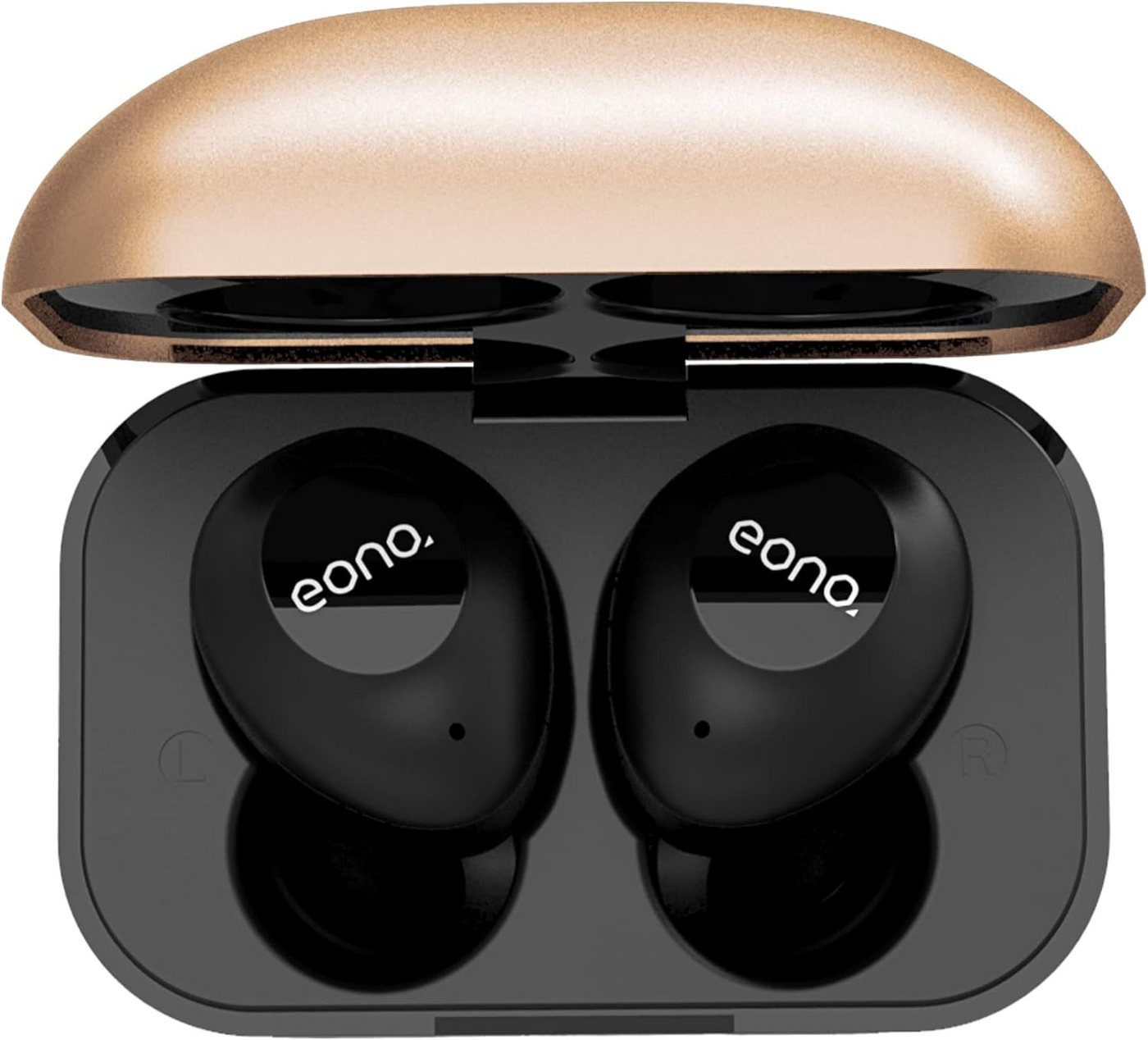 Eono Passform und unglaublichem In-Ear-Kopfhörer (Bis zu 24 Stunden Spielzeit mit der Metallic-Ladestation und USB-C-Schnellladung für langanhaltenden Hörgenuss., Komfort und IPX7-Schutz für unterbrechungsfreien Genuss beim Fernsehen) von Eono