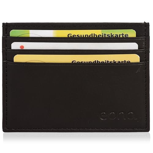 Kreditkartenetui mit Scheinfach aus Leder für Damen und Herren – Flaches Design mit RFID Ausleseschutz-Funktion von Eono